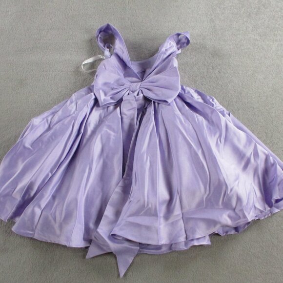 Azazie Favia Lilac A Line Dress Girls 4 Off the Shoulder Matte Satin Flower Girl - Picture 3 of 9